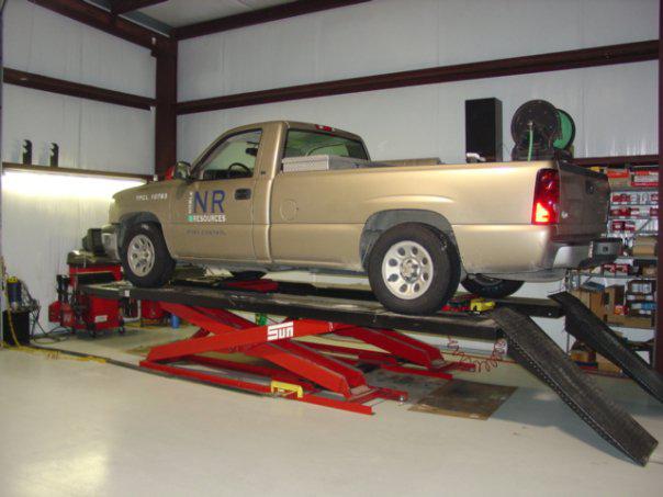 Truck on lift